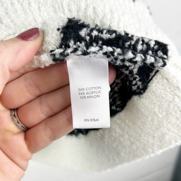 J.Jill Black & White Fair Isle Sweater – Classic Winter‎ Knit, Size XL - Picture 3 of 7